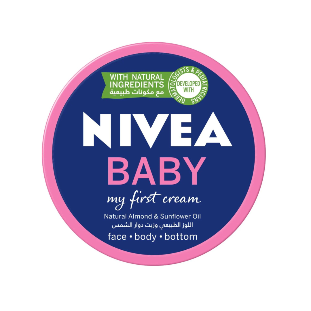 NIVEA Baby My First Cream All Purpose Cream, Natural Almond & Sunflower Oil, 3x150ml