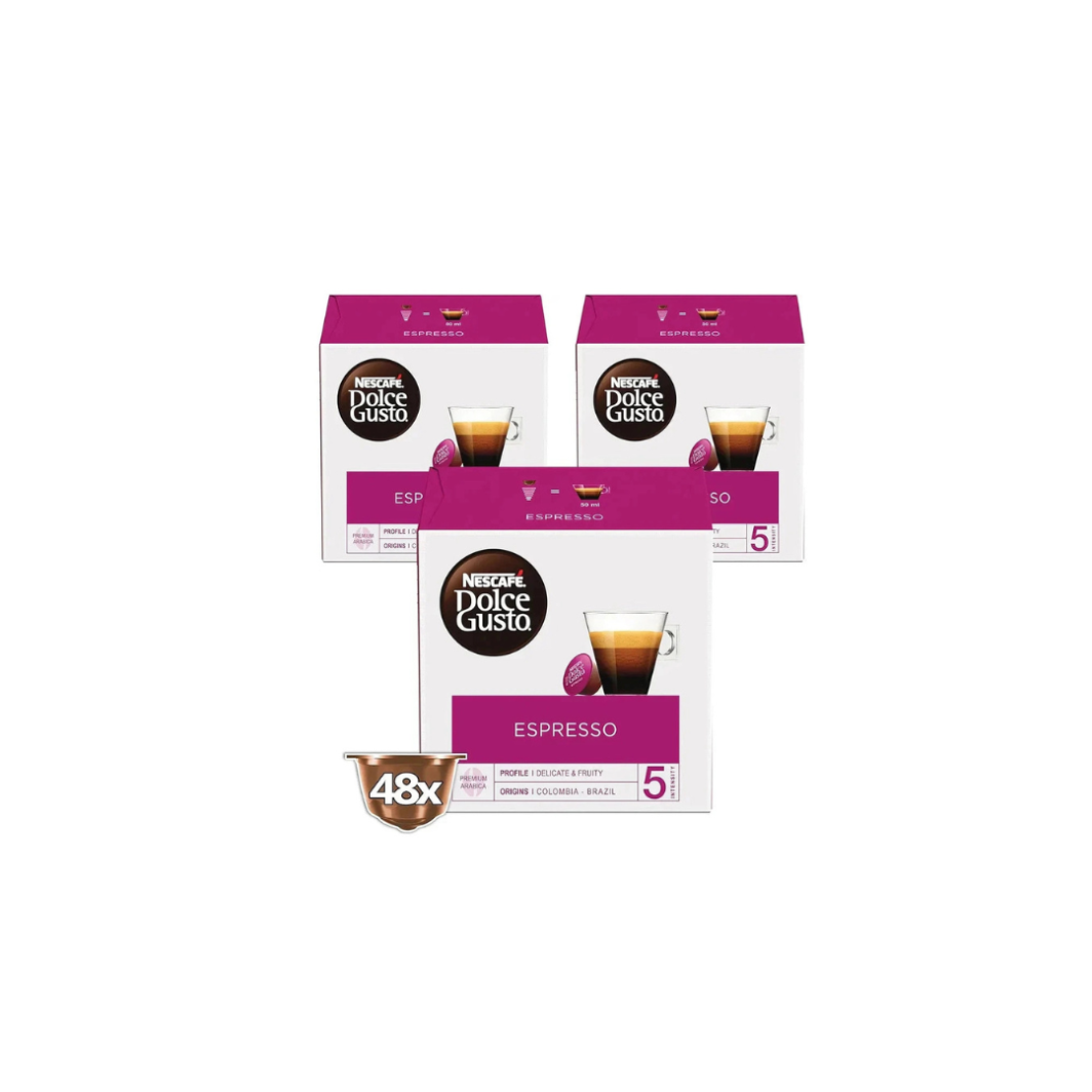 Nescafé Dolce Gusto Espresso Coffee Capsules, 3 x Boxes, 48 Servings