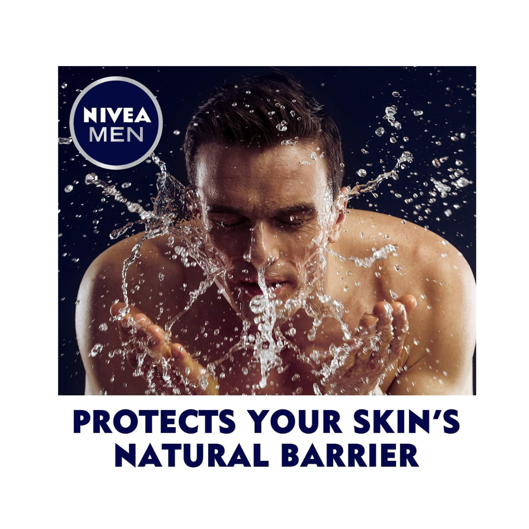 NIVEA MEN Face Wash Cleanser, Protect & Care Active Charcoal, 100ml