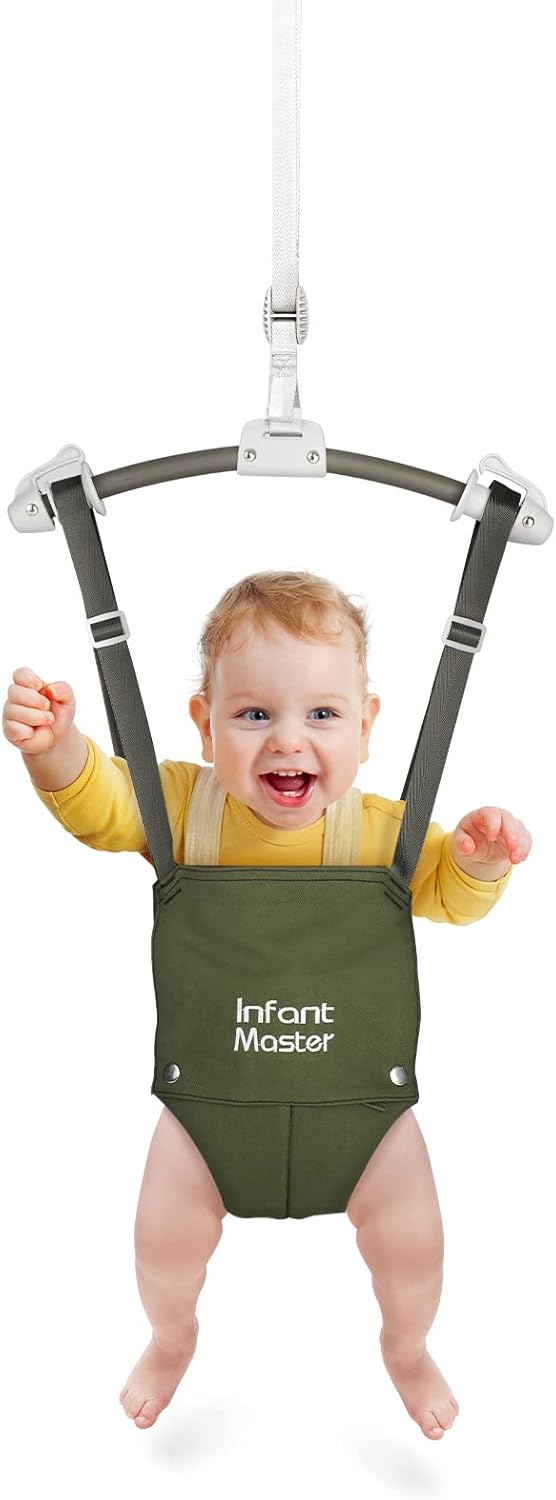 Infant Master Doorway Jumper, Johnny Jumper w/Adjustable Seat Bag, Durable Baby Door Bouncer & Swing Jumper w/Steel Spring, Wise Gift Choice for Infant & Toddler, Easy to Use, Blue