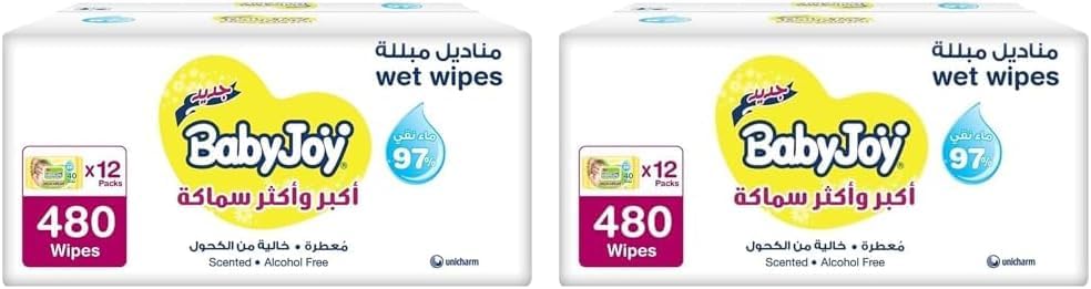 BabyJoy Thick and Large Scented, 40 Wet Wipes