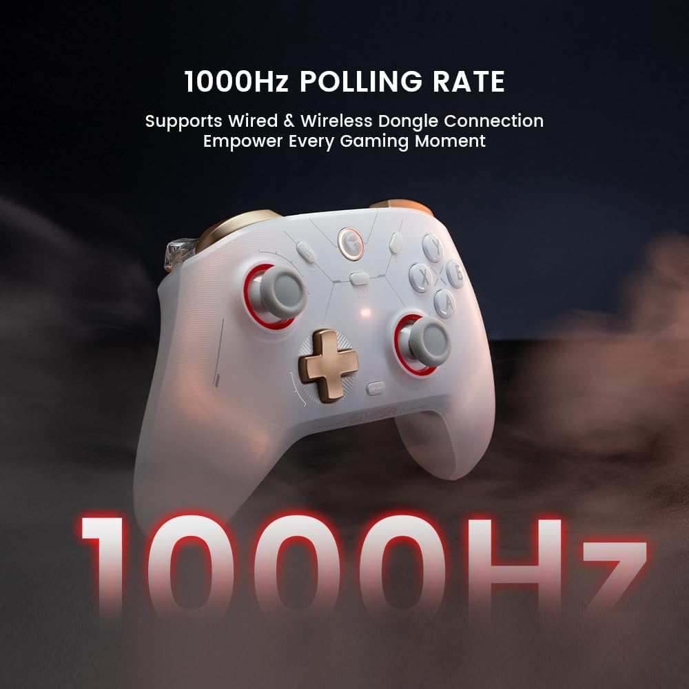 GameSir Cyclone 2 Multiplatform Wireless Controller- TMR Electromagnetic Joysticks&Hall Effect Switch triggers,6-axis Gyro Gaming Controller for Switch/PC/iOS/Android/Steam (Shadow Black Bundle)