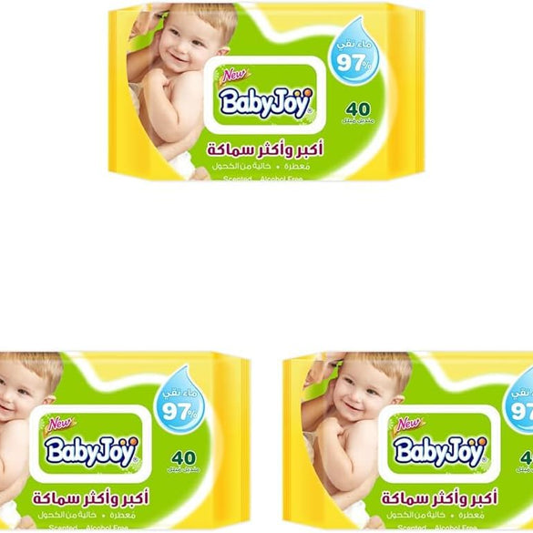 BabyJoy Thick and Large Scented, 40 Wet Wipes