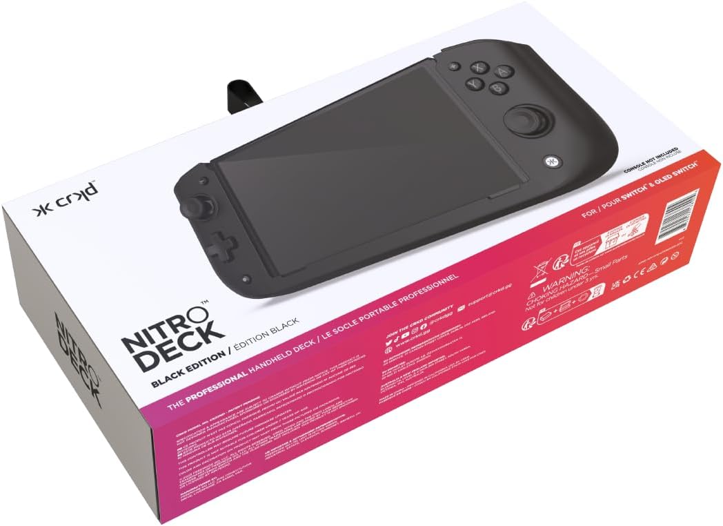 CRKD Nitro Deck - Professional Handheld Controller Deck with Zero Stick Drift for Nintendo Switch and Switch OLED (Black)