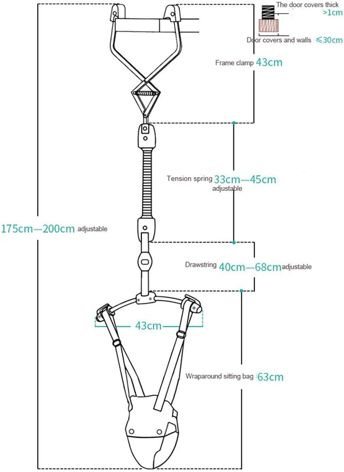 HI SUYI Baby Door Jumpers and Bouncers Exerciser Set with Door Clamp Adjustable Strap for Toddler Infant 6-24 Months CPC & CE Certified
