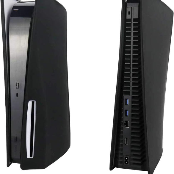 DMLNN PS5 Silicone Skin Cover, Dustproof Anti-Scratch Anti-Fall Waterproof Protector Case for Sony Playstation 5 Disk Edition (Disk Edition, Black)