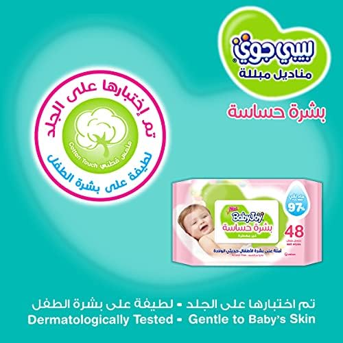 BabyJoy Sensitive Skin Wet Wipes, Unscented, Mega Pack, 192 Baby Wipes