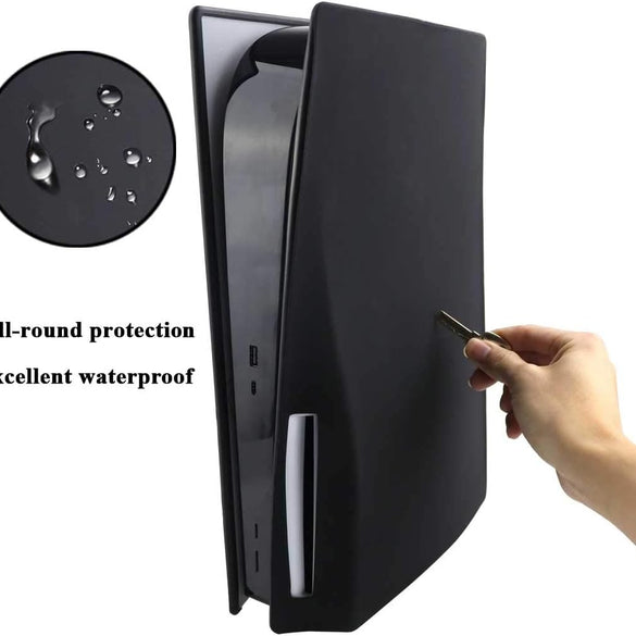 DMLNN PS5 Silicone Skin Cover, Dustproof Anti-Scratch Anti-Fall Waterproof Protector Case for Sony Playstation 5 Disk Edition (Disk Edition, Black)