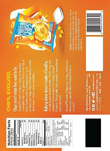 Quest Original Style Protein Chips Cheddar And Sour Cream Flavour, 8 X 32G - Pack Of 1