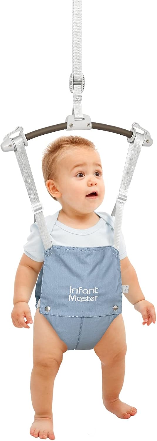 Infant Master Doorway Jumper, Johnny Jumper w/Adjustable Seat Bag, Durable Baby Door Bouncer & Swing Jumper w/Steel Spring, Wise Gift Choice for Infant & Toddler, Easy to Use, Blue