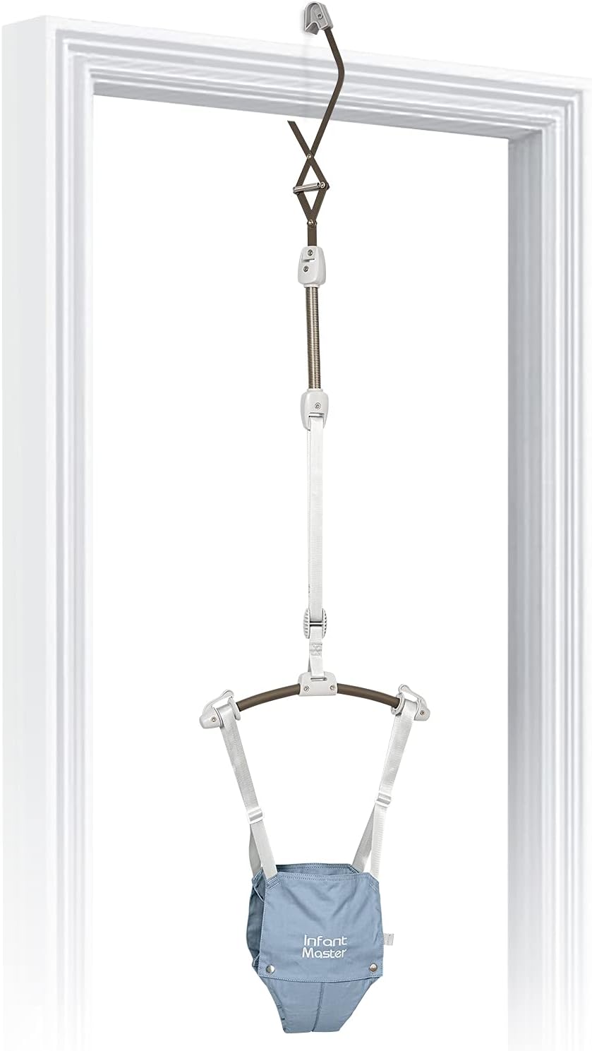 Infant Master Doorway Jumper, Johnny Jumper w/Adjustable Seat Bag, Durable Baby Door Bouncer & Swing Jumper w/Steel Spring, Wise Gift Choice for Infant & Toddler, Easy to Use, Blue