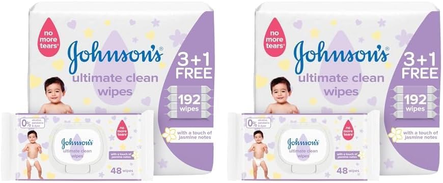 Johnson's Baby Ultimate Clean, 3X4X48, 576 Baby Wet Wipes