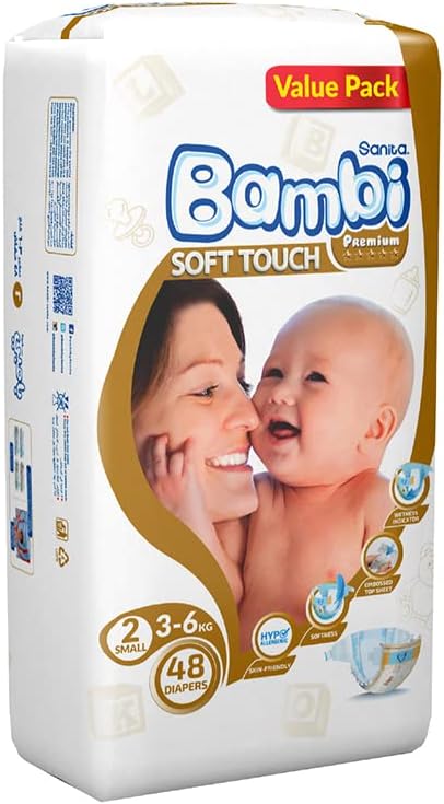 Sanita Bambi, Size 2, Small, 3-6 Kg, Value Pack, 48 Diapers