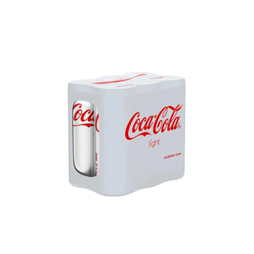Coca Cola Light Carbonated Soft Drink, Cans, 6 x 355 ml