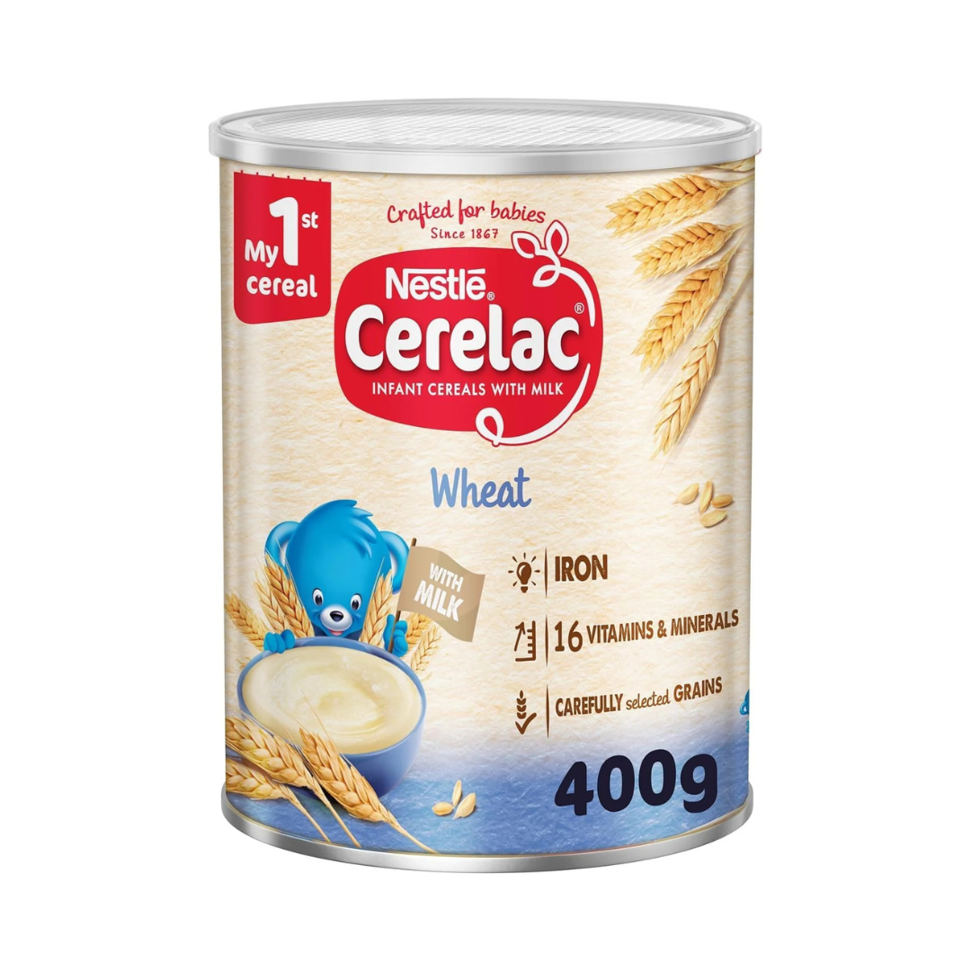 Nestle Cerelac Infant Cereals, Wheat with milk, Baby Food, Tin, 400G