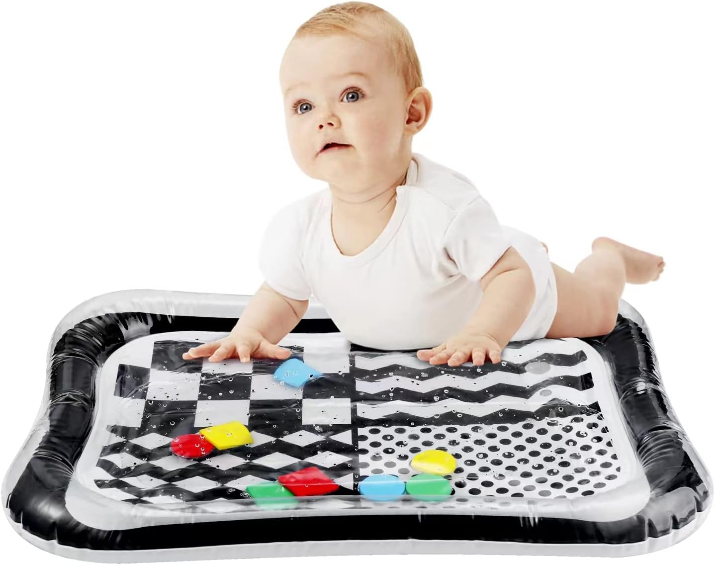 PandaEar 2 Pack Tummy Time Water Mat for Babies Kids, Inflatable Baby Water Play Mats, Baby Toys Sensory Water Mat for 3 6 12 Months Girls Boys