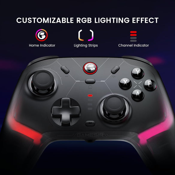 GameSir Cyclone 2 Multiplatform Wireless Controller- TMR Electromagnetic Joysticks&Hall Effect Switch triggers,6-axis Gyro Gaming Controller for Switch/PC/iOS/Android/Steam (Shadow Black Bundle)