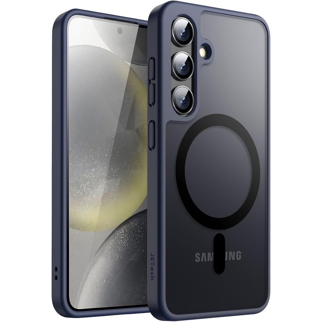 JETech Magnetic Case for Samsung Galaxy S24+ / S24 Plus 5G, Compatible with MagSafe, Translucent Matte Back Shockproof Phone Cover (Black)