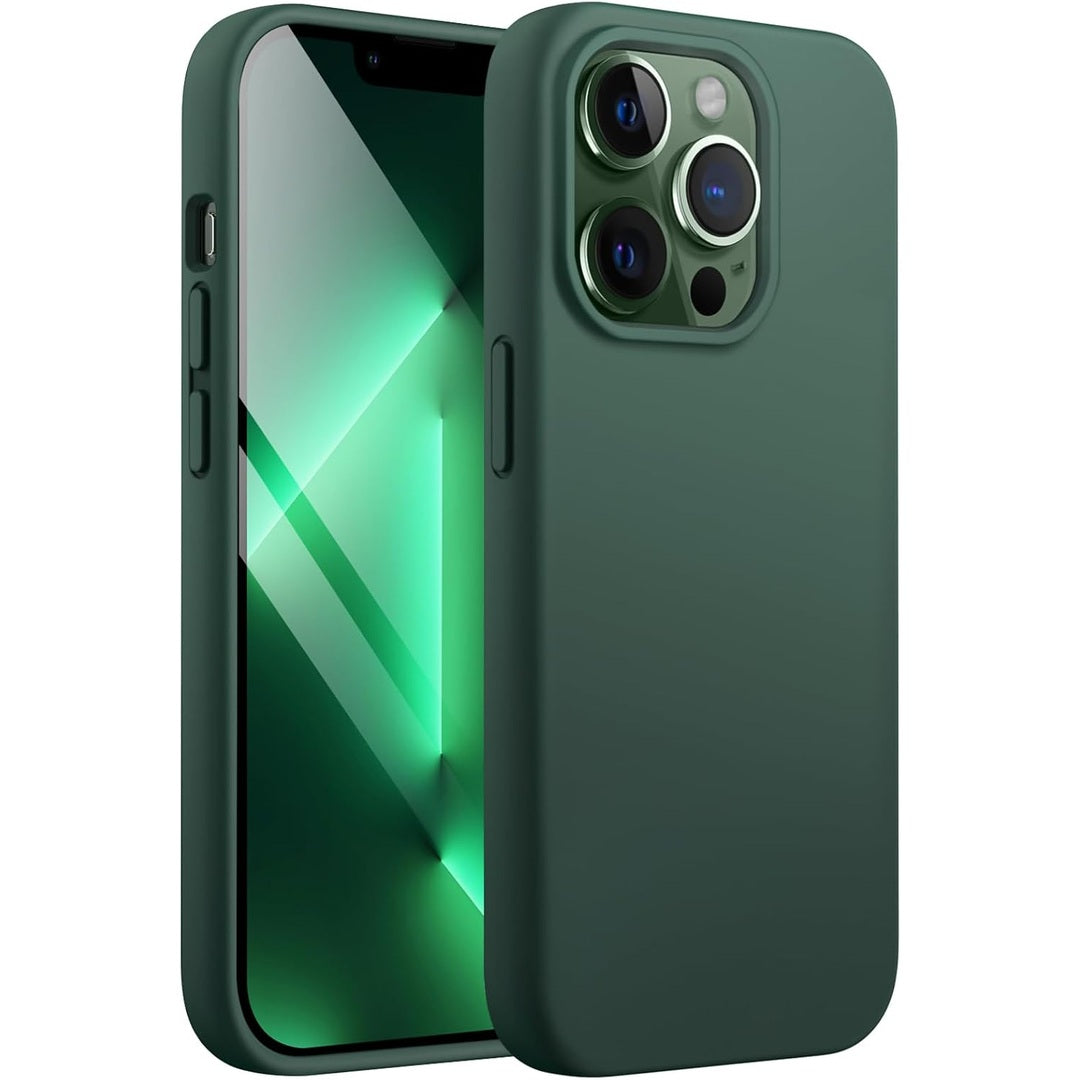 JETech Silicone Case for iPhone 13 Pro Max 6.7-Inch, Silky-Soft Touch Full-Body Protective Phone Case, Shockproof Cover with Microfiber Lining (Black)