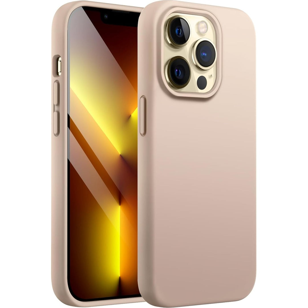 JETech Silicone Case for iPhone 13 Pro 6.1-Inch, Silky-Soft Touch Full-Body Protective Phone Case, Shockproof Cover with Microfiber Lining (Black)