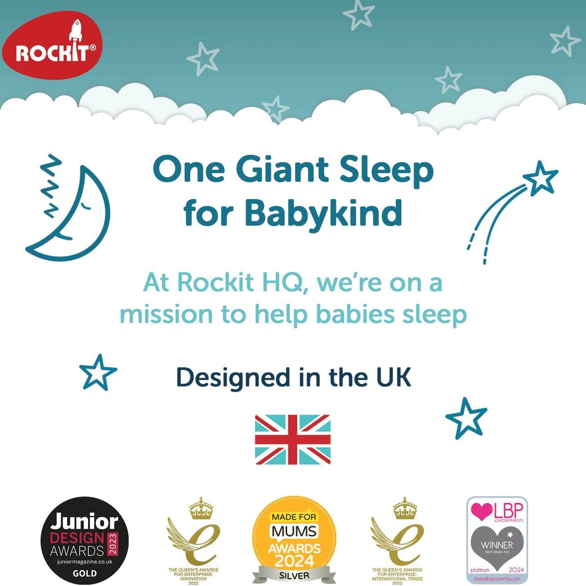 Rockit Portable Baby Rocker. Fits Any Stroller, pram, Pushchair or Buggy. Original AA Battery Version.