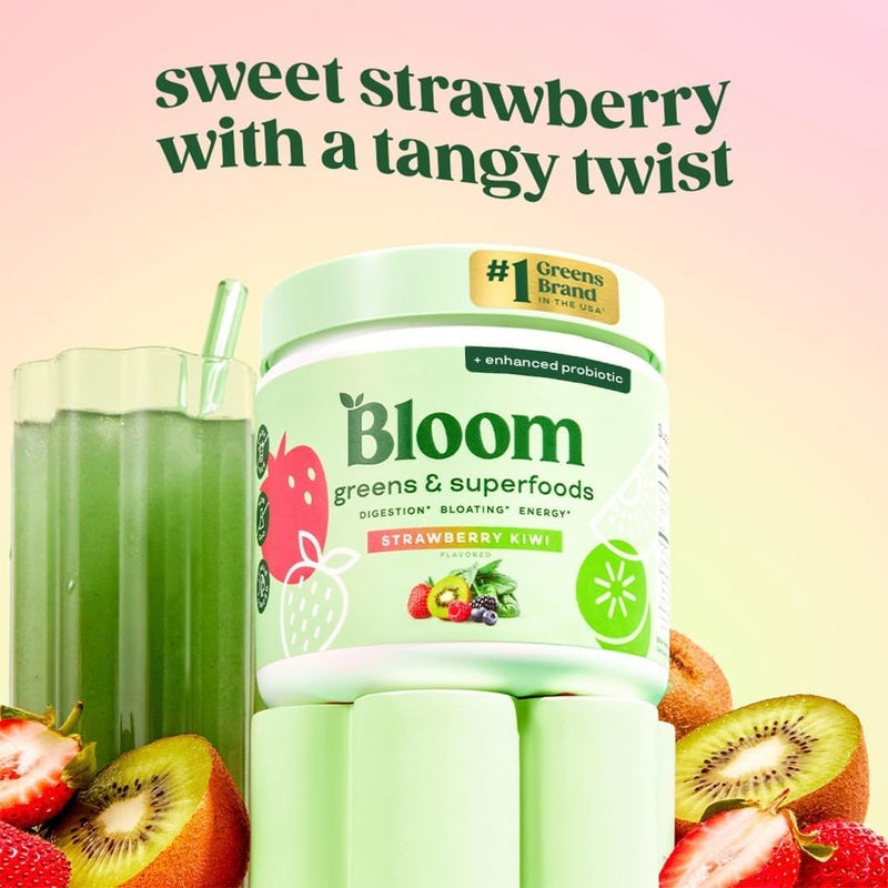 Bloom Nutrition Green Juice Powder Strawberry-Kiwi Flavor 181g 30 Services