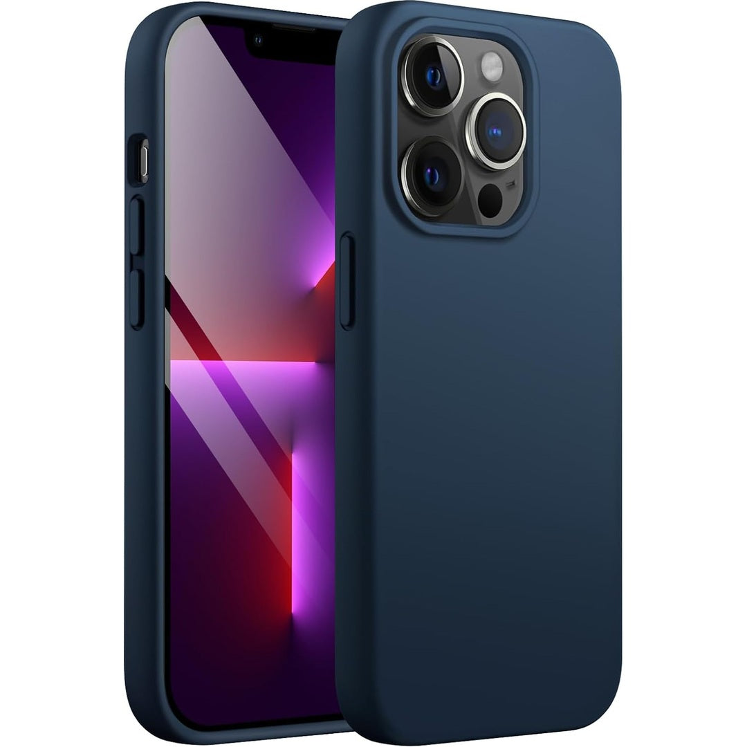 JETech Silicone Case for iPhone 13 Pro 6.1-Inch, Silky-Soft Touch Full-Body Protective Phone Case, Shockproof Cover with Microfiber Lining (Black)