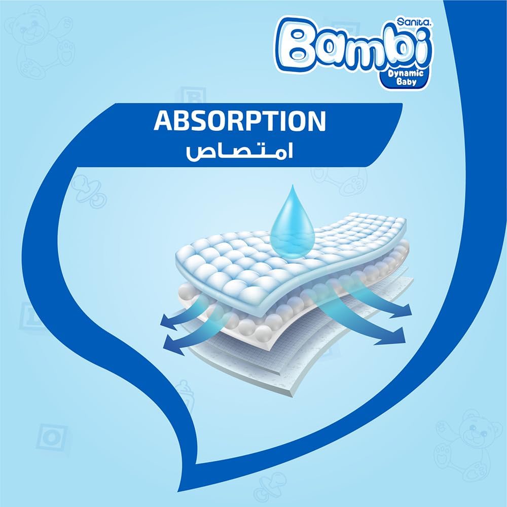 Sanita Bambi, Size 4, Large, 8-16 kg, Jumbo Pack, 62 Diapers