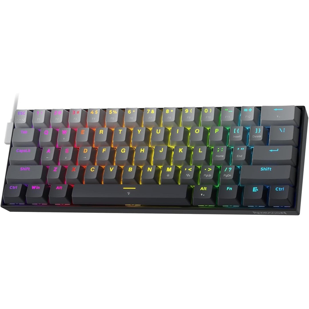 Redragon K617 Magnetic Switch Rapid Trigger Gaming Keyboard, 60% Wired Mechanical Keyboard w/ 8k Hz Polling Rate(0.1ms), Hyper-Fast 0.2mm Actuation Custom Switch Adjustable via Software, Misty Grey