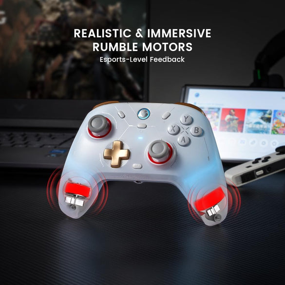 GameSir Cyclone 2 Multiplatform Wireless Controller- TMR Electromagnetic Joysticks&Hall Effect Switch triggers,6-axis Gyro Gaming Controller for Switch/PC/iOS/Android/Steam (Shadow Black Bundle)