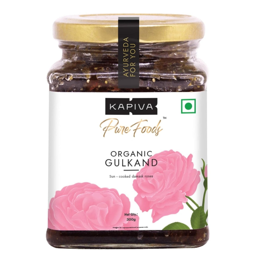 Kapiva Organic Gulkand 300gms (Rose Petal Jam) | 100% Natural | Sun-Cooked Damask Roses
