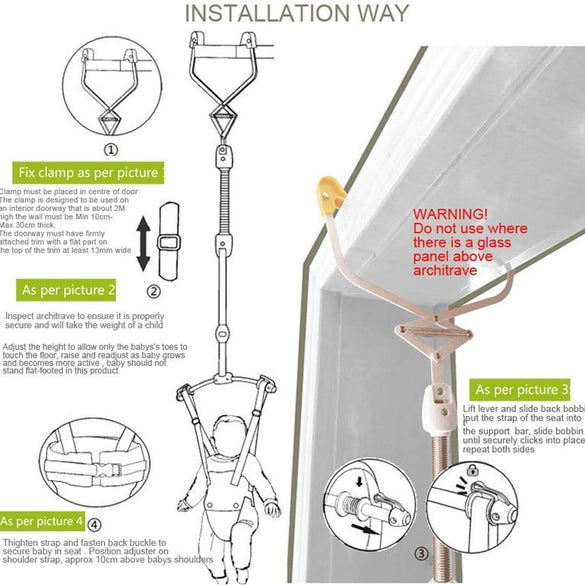 HI SUYI Baby Door Jumpers and Bouncers Exerciser Set with Door Clamp Adjustable Strap for Toddler Infant 6-24 Months CPC & CE Certified