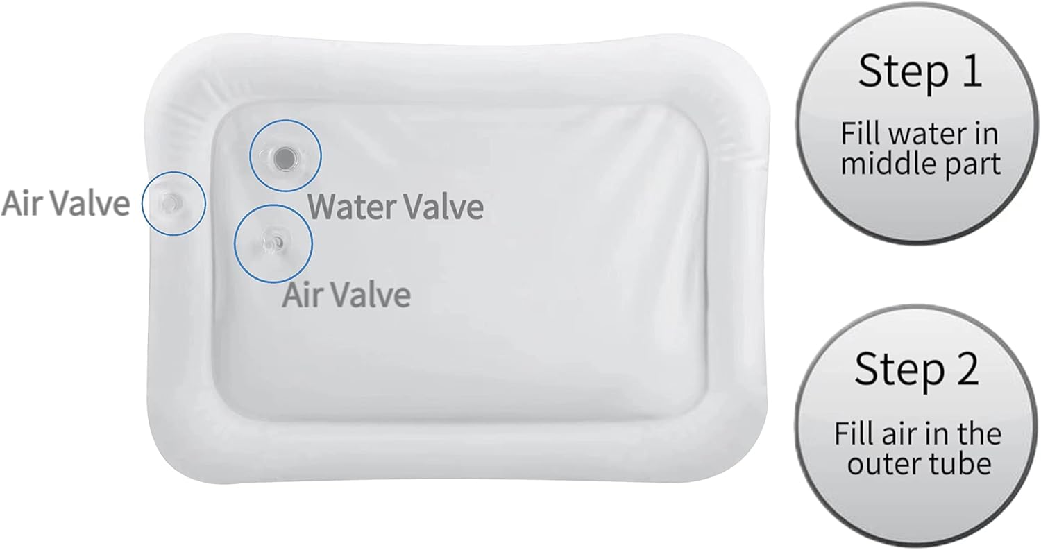 PandaEar 2 Pack Tummy Time Water Mat for Babies Kids, Inflatable Baby Water Play Mats, Baby Toys Sensory Water Mat for 3 6 12 Months Girls Boys