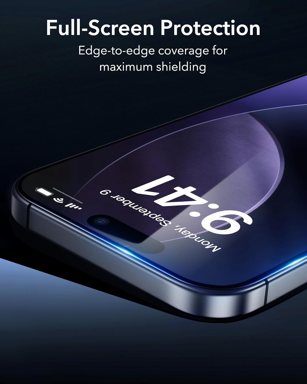 ESR 3 Pack for iPhone 17 Pro Max Screen Protectors, High Clarity, 9H Hardness Scratch Resistant, Military-Grade Tempered Glass, Shatterproof, Screen Guard with Easy Installation Tool