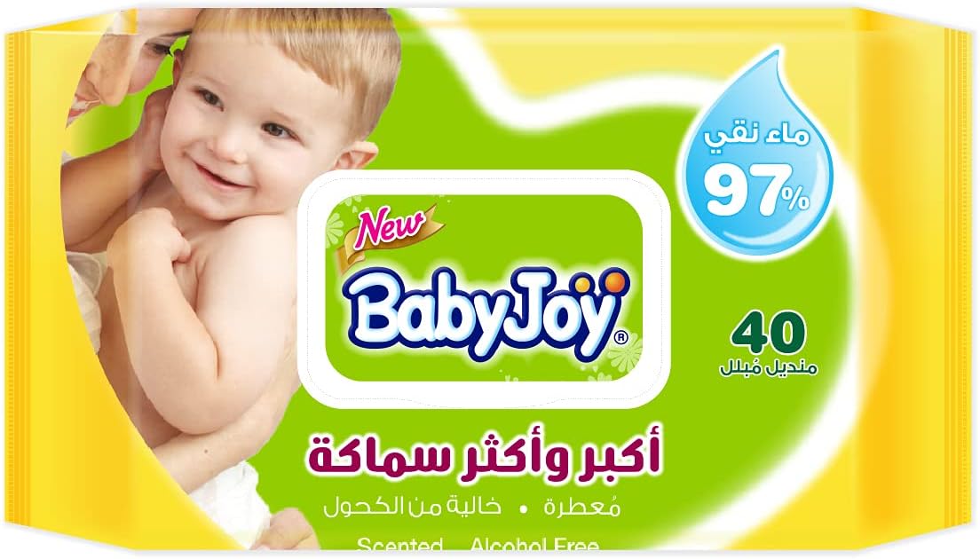 BabyJoy Thick and Large Scented, 40 Wet Wipes