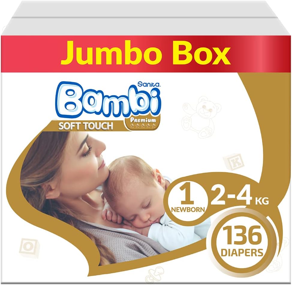 Sanita Bambi , Size 1, Newborn, 2-4 kg, 304 Diapers