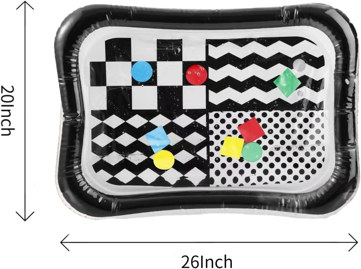 PandaEar 2 Pack Tummy Time Water Mat for Babies Kids, Inflatable Baby Water Play Mats, Baby Toys Sensory Water Mat for 3 6 12 Months Girls Boys