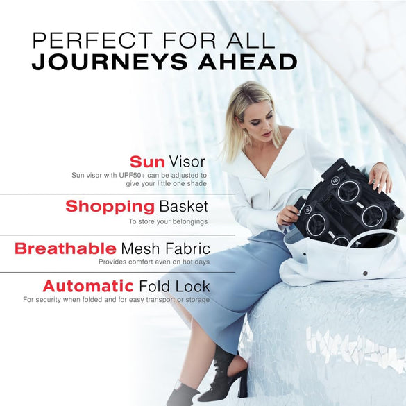 gb Pockit+ All City, Ultra Compact Lightweight Travel Stroller with Front Wheel Suspension