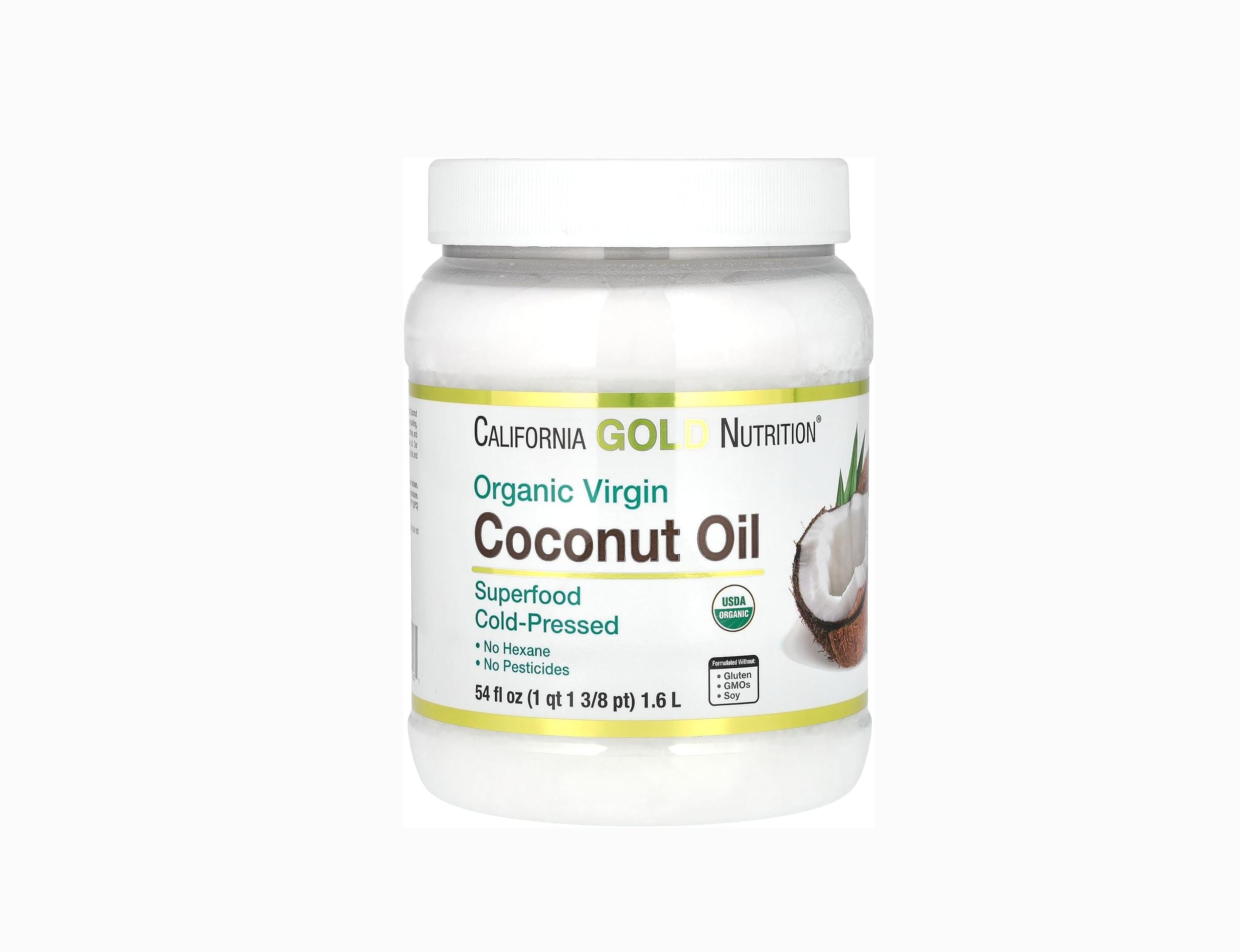 California Gold Nutrition, Cold-Pressed Organic Virgin Coconut Oil, 54 fl oz (1.6 L)