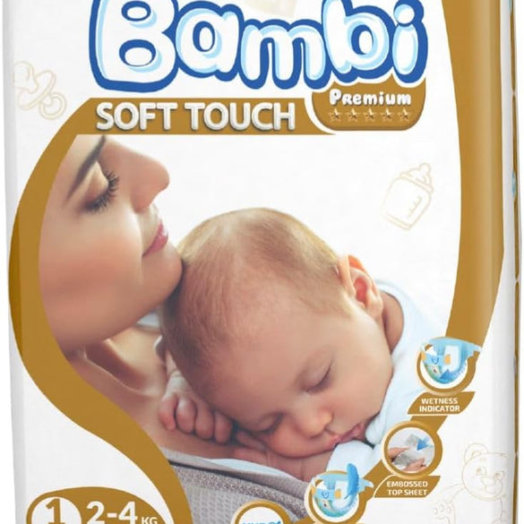 Sanita Bambi , Size 1, Newborn, 2-4 kg, 304 Diapers
