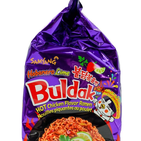 SAMYANG Buldak Artificial Spicy Chicken Flavor Ramen Habanero Lime Instant Noodles 135 g, 5-Pack