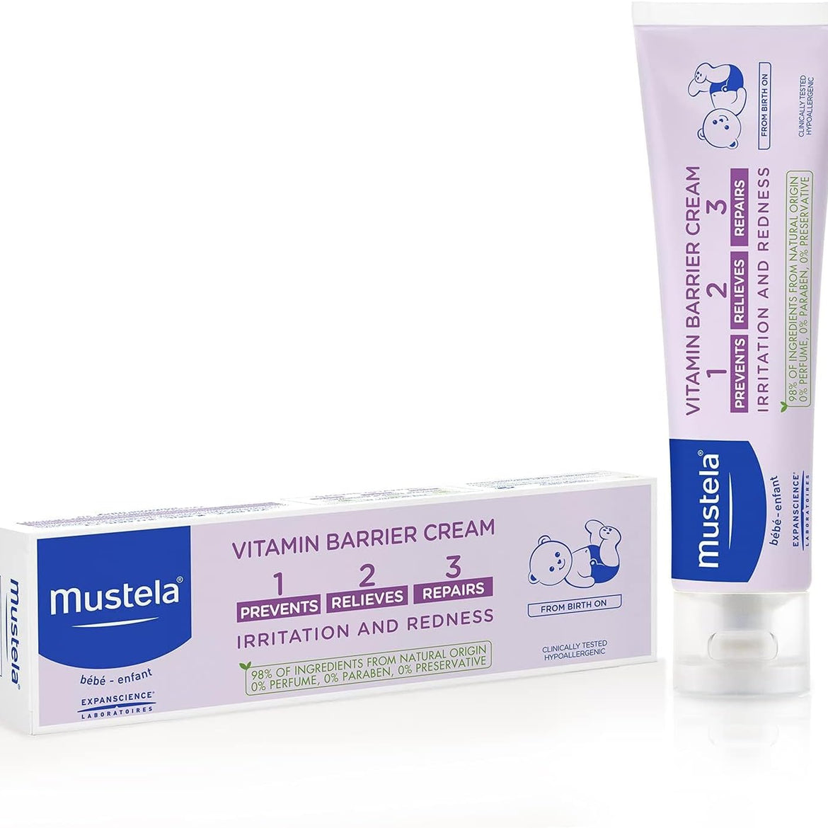 Mustela 1 2 3 Vitamin Barrier Cream, 50ml