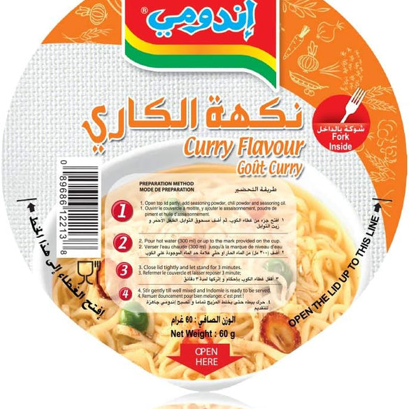 Indomie Cup Noodle Curry Flv, 24 X 60 g