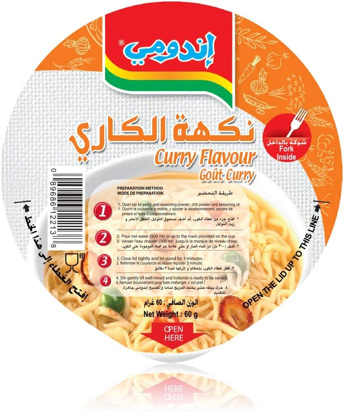 Indomie Cup Noodle Curry Flv, 24 X 60 g