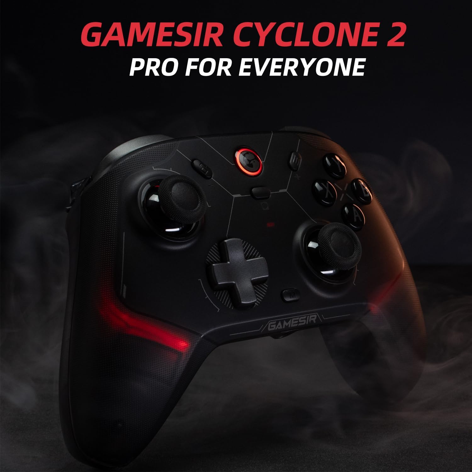 GameSir Cyclone 2 Multiplatform Wireless Controller- TMR Electromagnetic Joysticks&Hall Effect Switch triggers,6-axis Gyro Gaming Controller for Switch/PC/iOS/Android/Steam (Shadow Black Bundle)