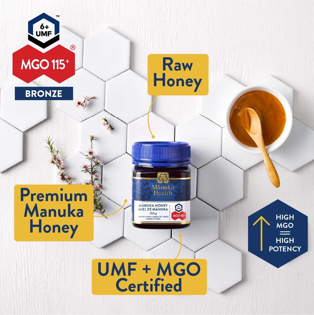 Premium Manuka Honey MGO 115+| Certified UMF 6+ Bronze 250g
