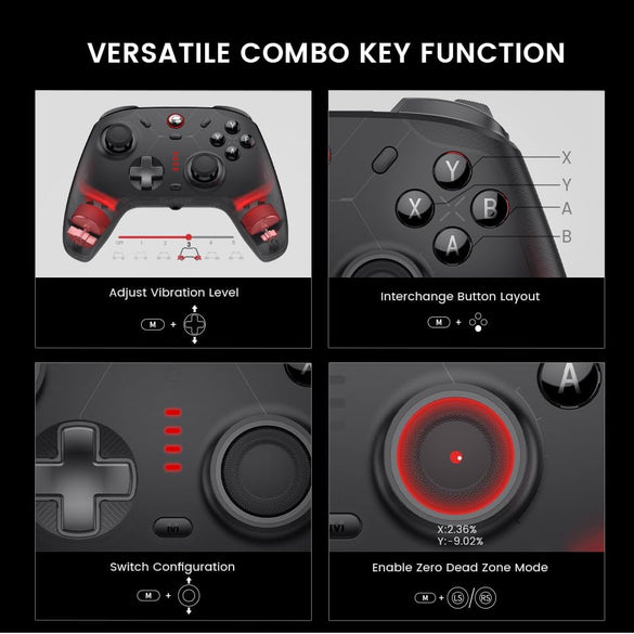 GameSir Cyclone 2 Multiplatform Wireless Controller- TMR Electromagnetic Joysticks&Hall Effect Switch triggers,6-axis Gyro Gaming Controller for Switch/PC/iOS/Android/Steam (Shadow Black Bundle)