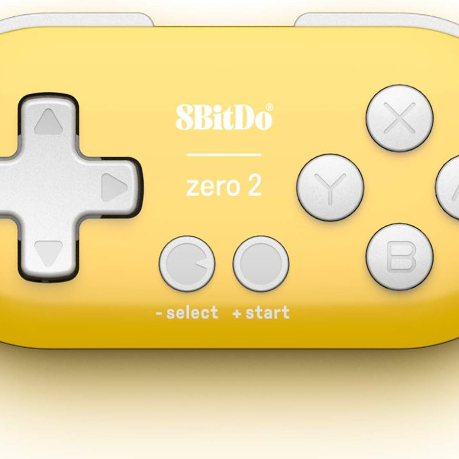 Nargos 8Bitdo Zero 2 Bluetooth Key Chain Sized Mini Controller for Nintendo Switch, Windows, Android and macOS (Yellow Edition)