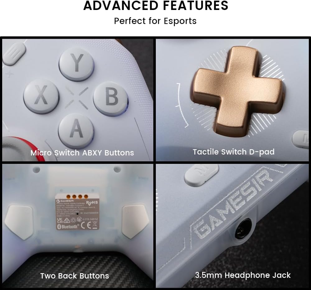 GameSir Cyclone 2 Multiplatform Wireless Controller- TMR Electromagnetic Joysticks&Hall Effect Switch triggers,6-axis Gyro Gaming Controller for Switch/PC/iOS/Android/Steam (Shadow Black Bundle)