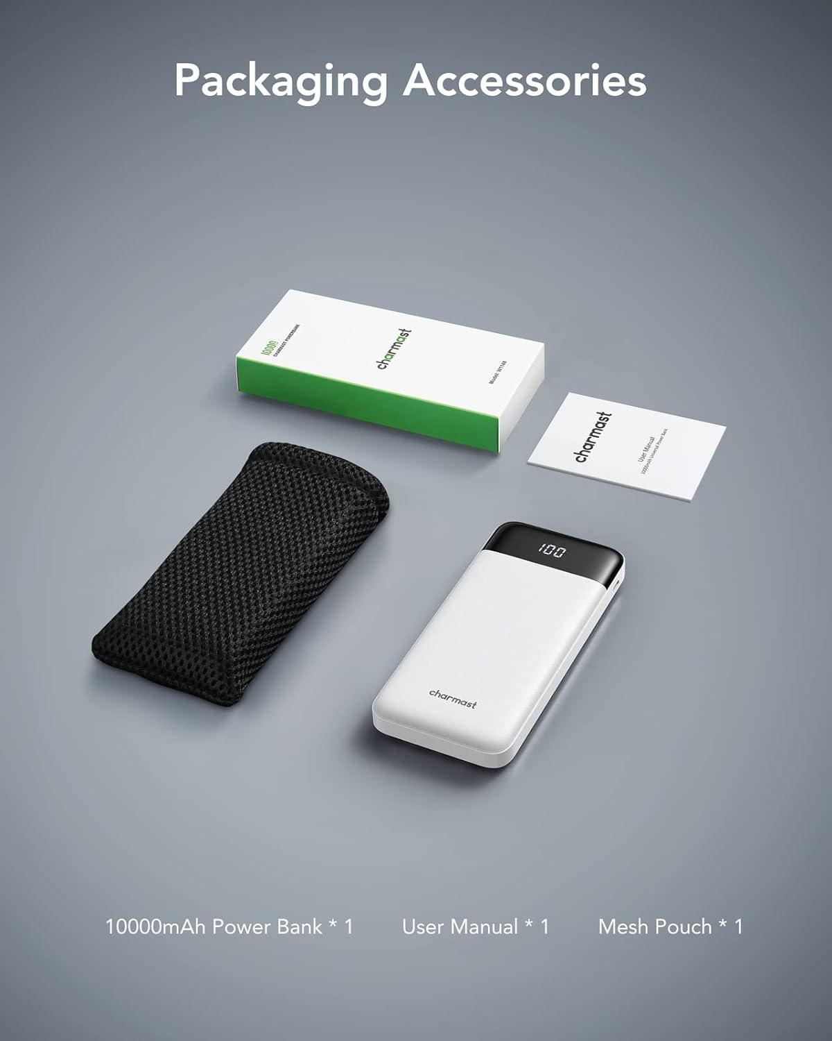 Portable Charger with Built in Cables, Portable Charger with Cords Wires Slim 10000mAh Travel Battery Pack 6 Outputs 3 Inputs 3A Fast Charging Power Bank for Samsung Google Pixel LG Moto iPhone iPad